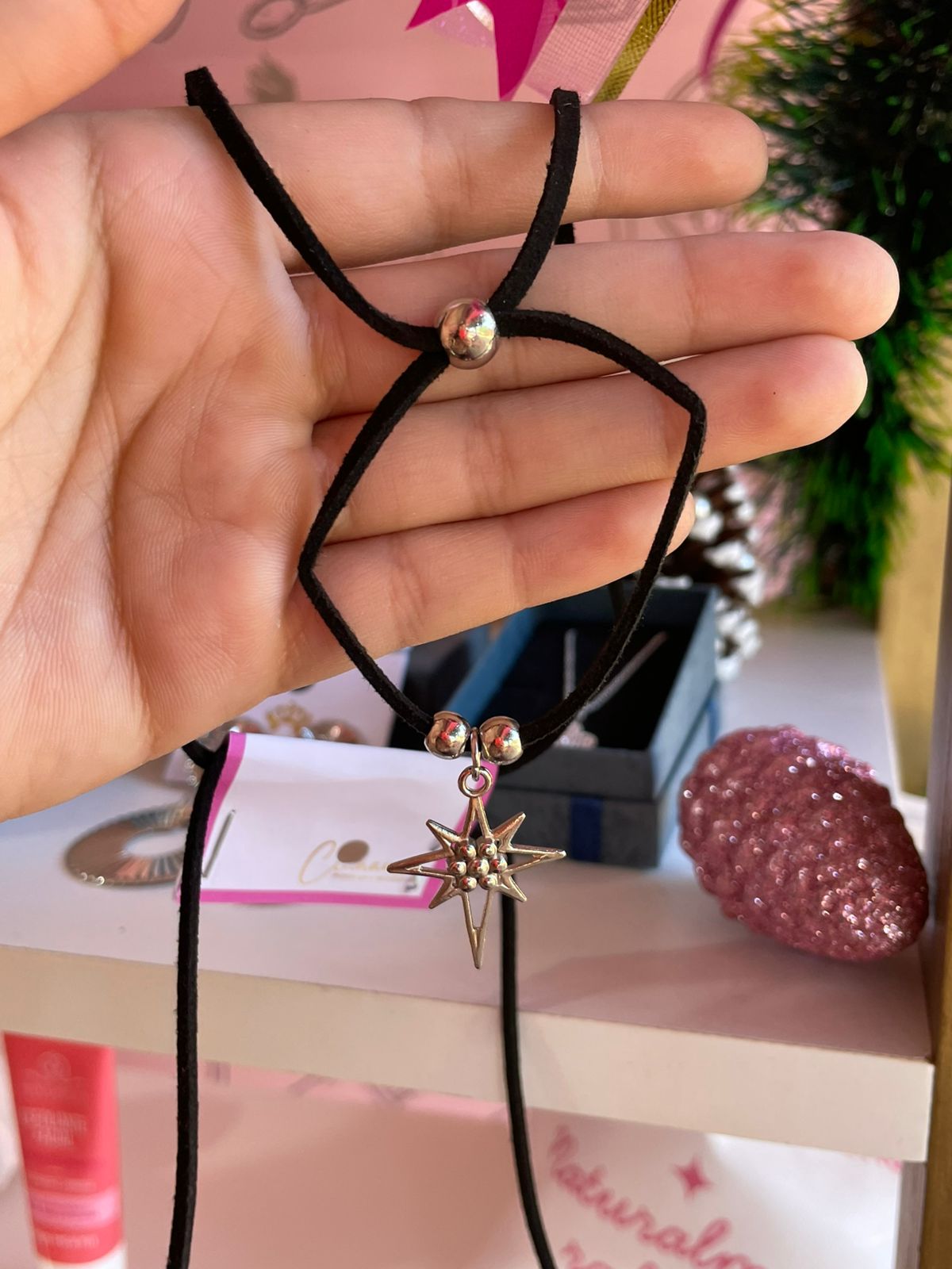 Choker Estrella Gamuza Regulable