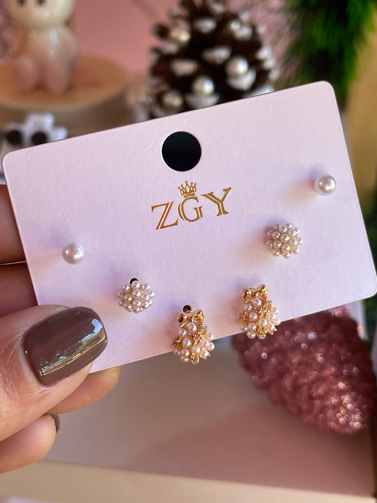 Blister de Aros Enchapados Perlados